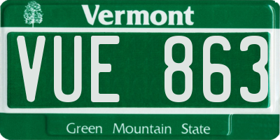 VT license plate VUE863