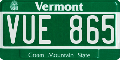 VT license plate VUE865