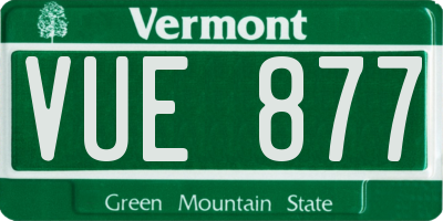 VT license plate VUE877