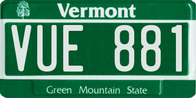 VT license plate VUE881