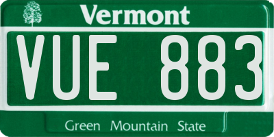 VT license plate VUE883