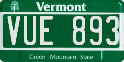 VT license plate VUE893