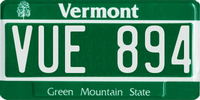 VT license plate VUE894