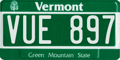 VT license plate VUE897