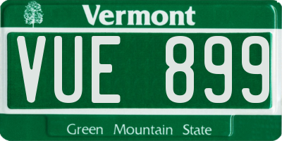 VT license plate VUE899