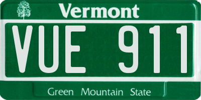 VT license plate VUE911