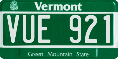 VT license plate VUE921