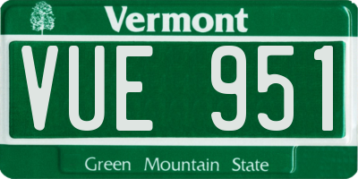 VT license plate VUE951