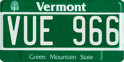 VT license plate VUE966