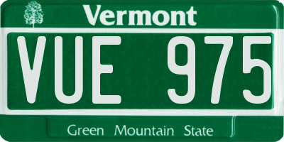 VT license plate VUE975