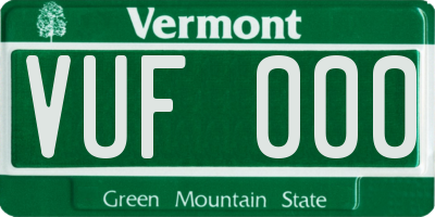 VT license plate VUF000