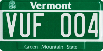 VT license plate VUF004