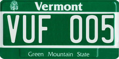 VT license plate VUF005