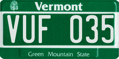 VT license plate VUF035