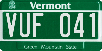 VT license plate VUF041