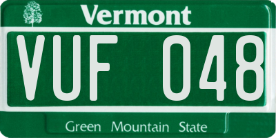 VT license plate VUF048