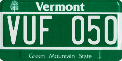 VT license plate VUF050