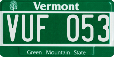 VT license plate VUF053