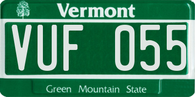 VT license plate VUF055