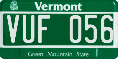 VT license plate VUF056