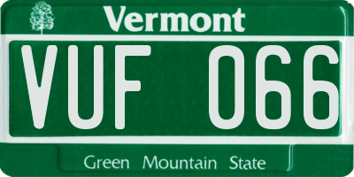 VT license plate VUF066