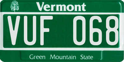 VT license plate VUF068