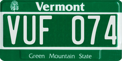 VT license plate VUF074