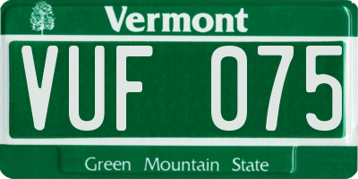 VT license plate VUF075