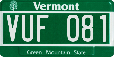 VT license plate VUF081
