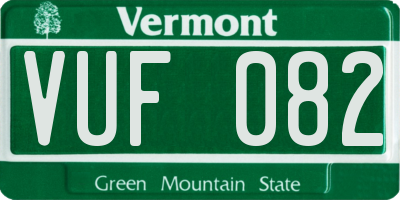 VT license plate VUF082
