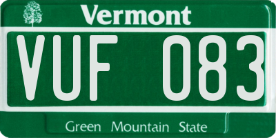 VT license plate VUF083