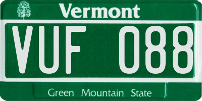 VT license plate VUF088