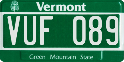 VT license plate VUF089