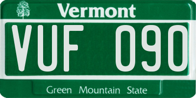 VT license plate VUF090