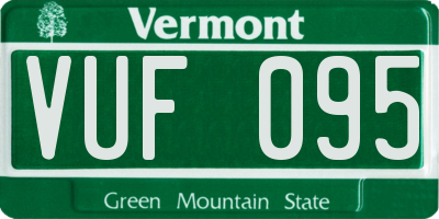 VT license plate VUF095