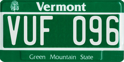 VT license plate VUF096