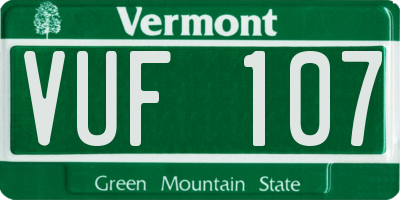 VT license plate VUF107