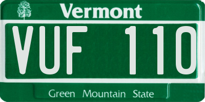 VT license plate VUF110
