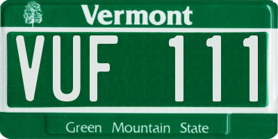 VT license plate VUF111
