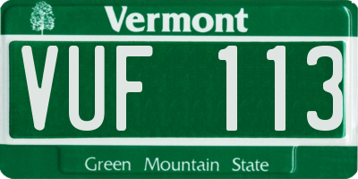 VT license plate VUF113