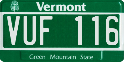 VT license plate VUF116