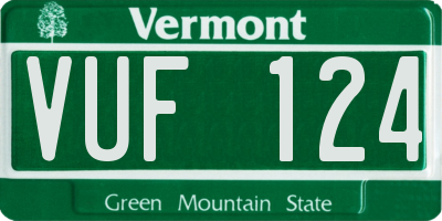 VT license plate VUF124
