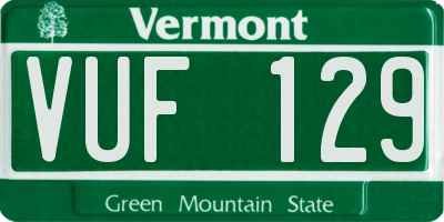 VT license plate VUF129