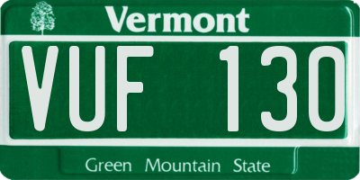 VT license plate VUF130