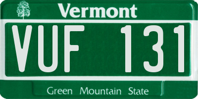 VT license plate VUF131