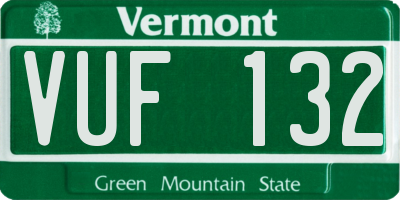 VT license plate VUF132