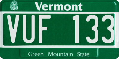 VT license plate VUF133
