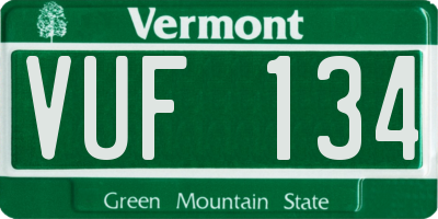 VT license plate VUF134
