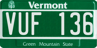 VT license plate VUF136