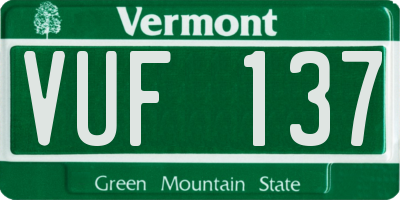 VT license plate VUF137